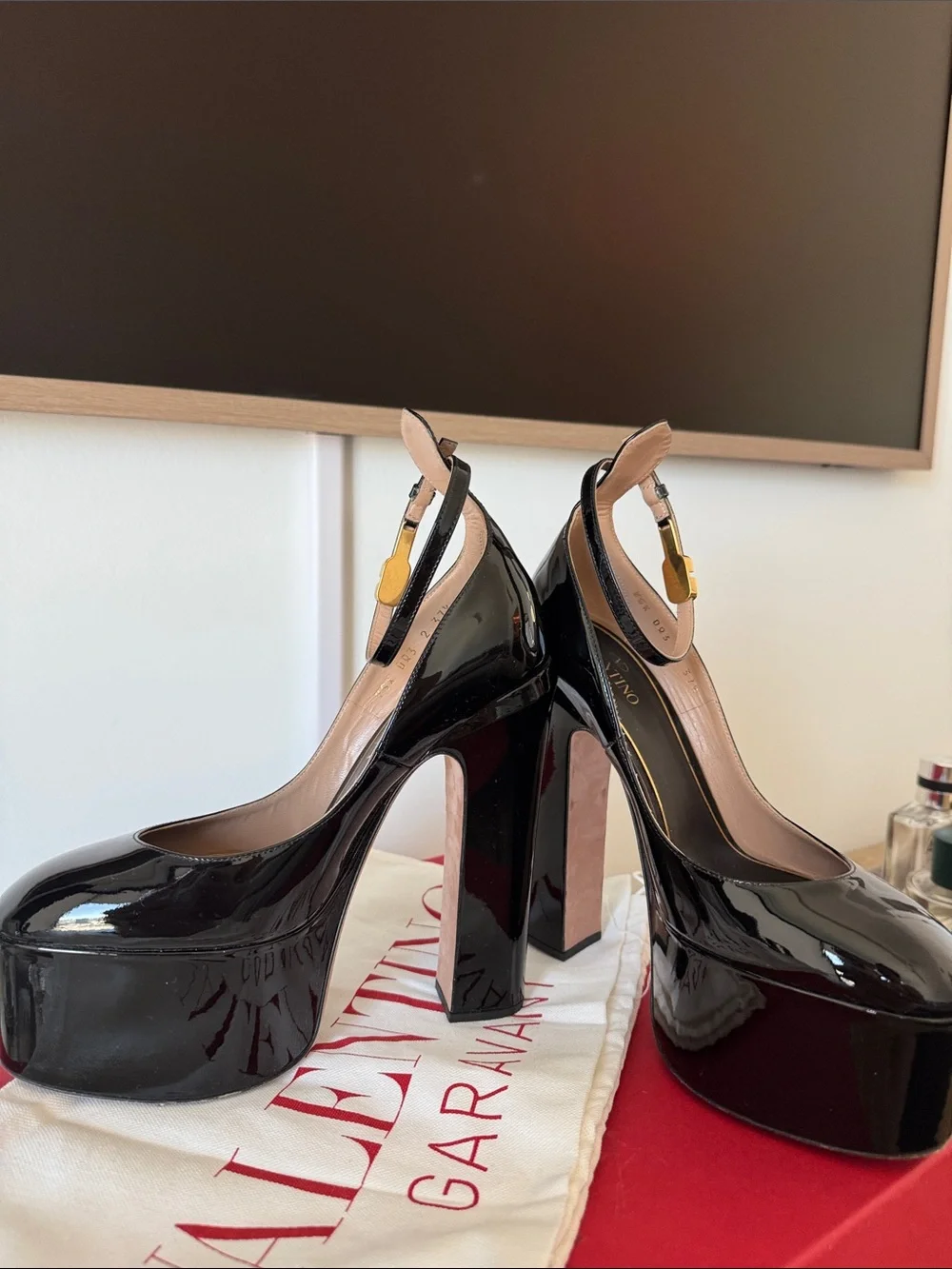 Valentino Garavani Black Patent Platform Pumps